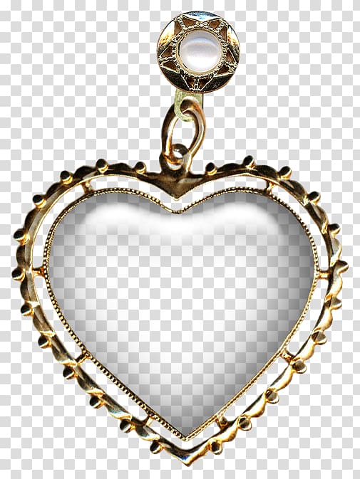gold-colored heart pendant art, Locket Earring Charms & Pendants Necklace Chain, Metal Heart Pendant transparent background PNG clipart