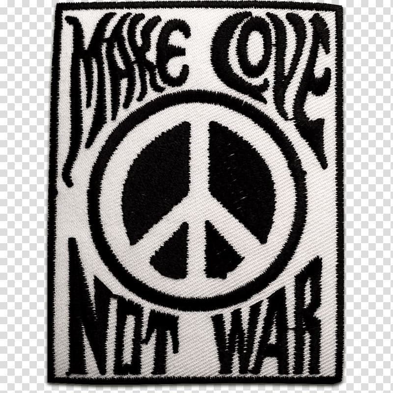 T-shirt Embroidered patch Iron-on Peace symbols Make love, not war, T-shirt transparent background PNG clipart