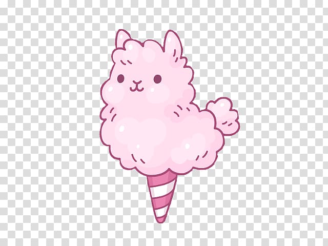 Cotton candy Llama Alpaca Street food, candy transparent background PNG clipart