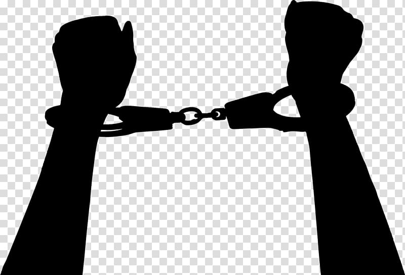 Handcuffs Silhouette , handcuffs transparent background PNG clipart