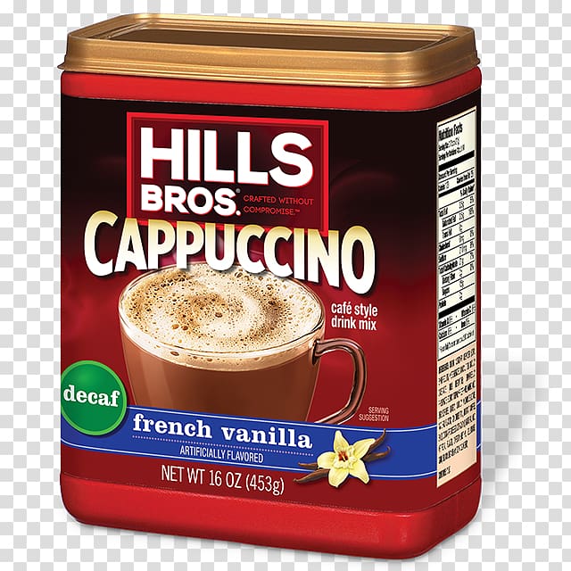 Cappuccino Instant coffee White coffee Caffè mocha Drink mix, french vanilla transparent background PNG clipart