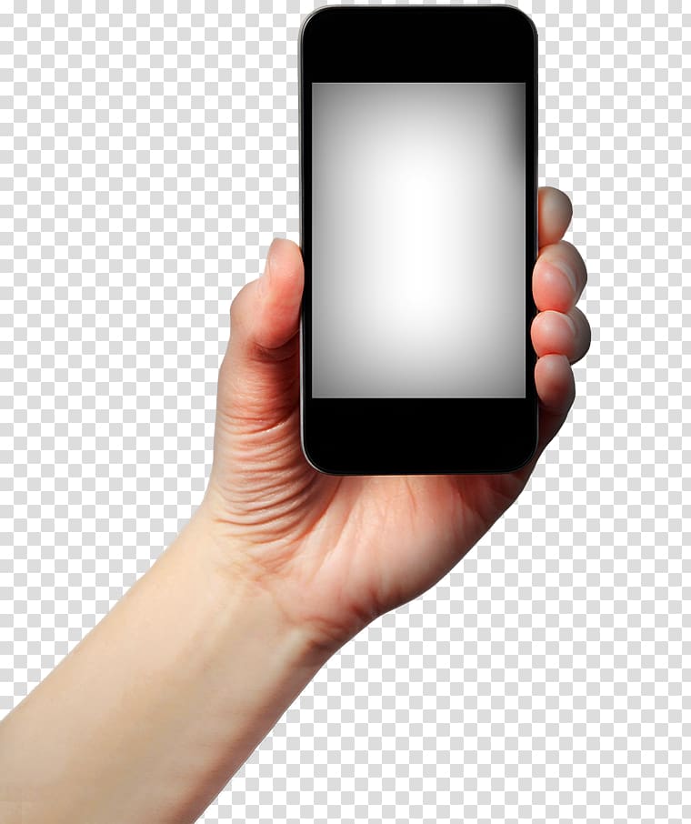 Phone in hand transparent background PNG clipart