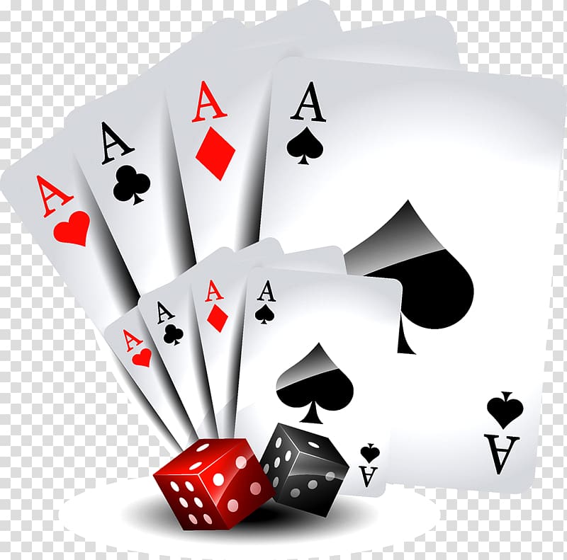 two sets of ace game cards and two dice art, Blackjack Casino game Gambling Poker, Poker dice transparent background PNG clipart