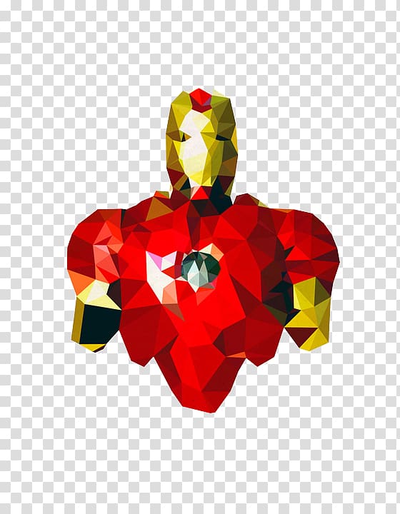 Captain America Iron Man Hulk Polygon Hero, Diamond stitching Iron Man transparent background PNG clipart