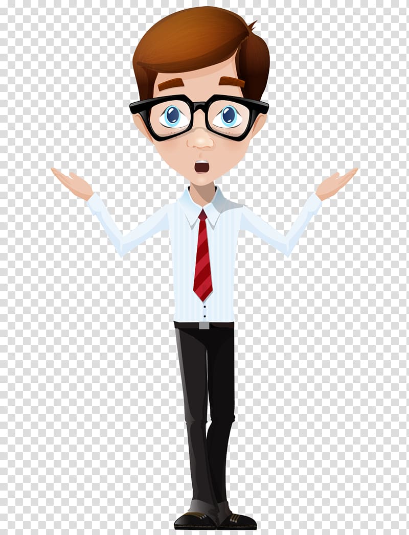 Cartoon Male Boy Character, Hand-painted cartoon tie men dress trousers transparent background PNG clipart