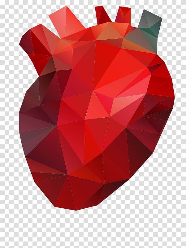 Low poly Heart Computer graphics, heart transparent background PNG clipart