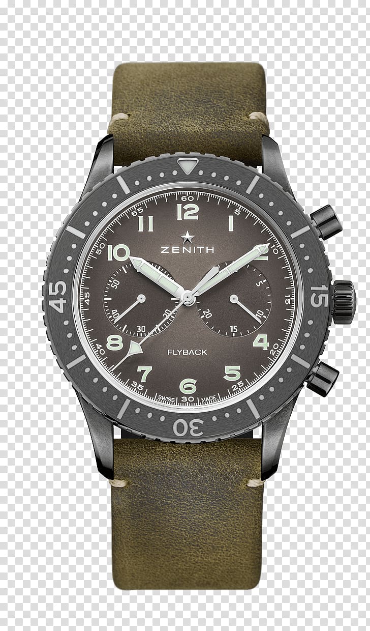 Zenith Flyback chronograph Chronometer watch, watch transparent background PNG clipart
