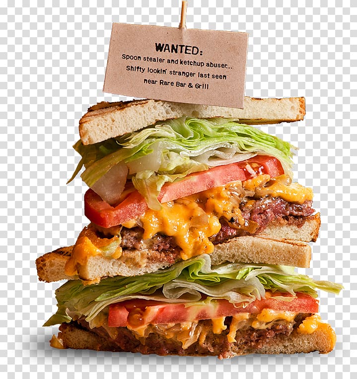 Hamburger Cheeseburger Rare Bar & Grill Chelsea Breakfast sandwich Buffalo burger, Daily Burger transparent background PNG clipart