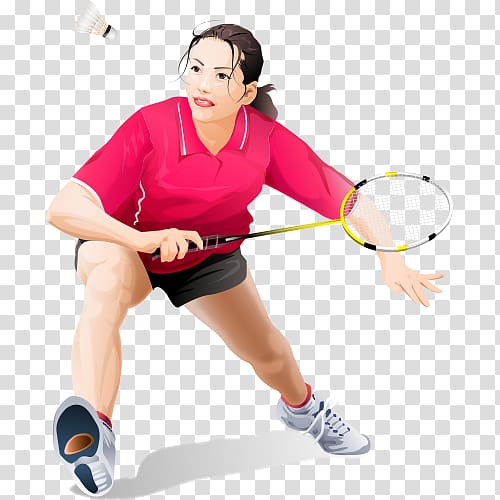 woman badminton player , Sport Badminton Ball game Poster, Playing badminton beauty transparent background PNG clipart