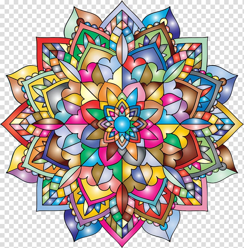 multicolored mandala flower illustration, Mandala Art Coloring book , mandala transparent background PNG clipart