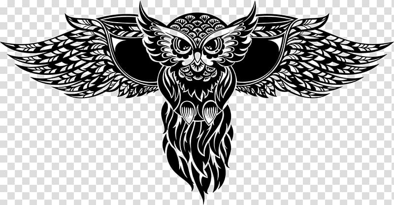 Owl Totem Tattoo Illustration, Tattoo transparent background PNG clipart