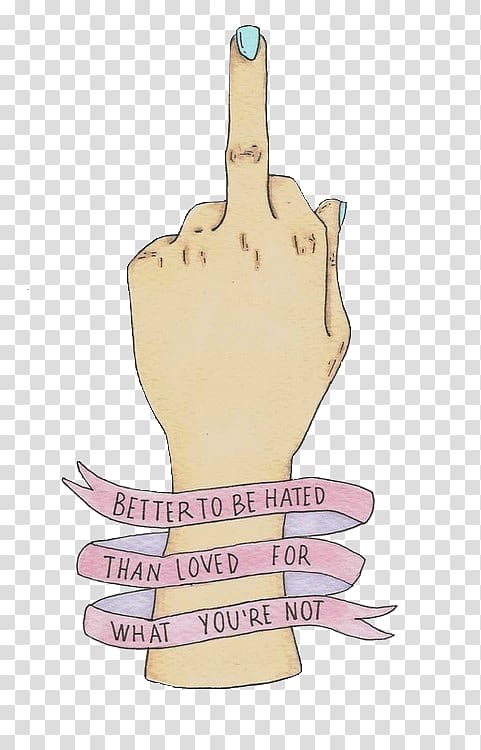 It is better to be hated for what you are than to be loved for what you are not. Hatred Middle finger Love triangle, hate transparent background PNG clipart