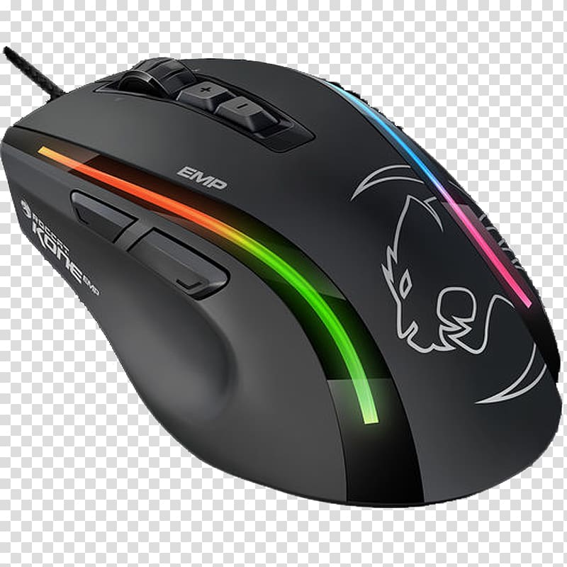 Computer mouse Roccat Kone EMP Max Performance RGB Gaming Mouse 12000dpi ROCCAT Kone Pure Scroll wheel, Computer Mouse transparent background PNG clipart