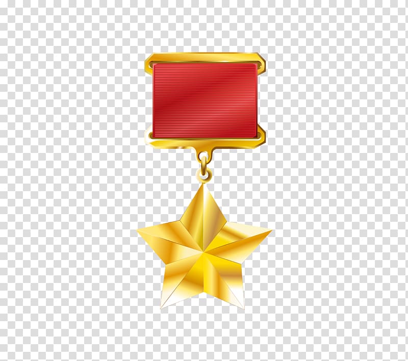Order of the Patriotic War Medal , Medal golden five-pointed star shape transparent background PNG clipart