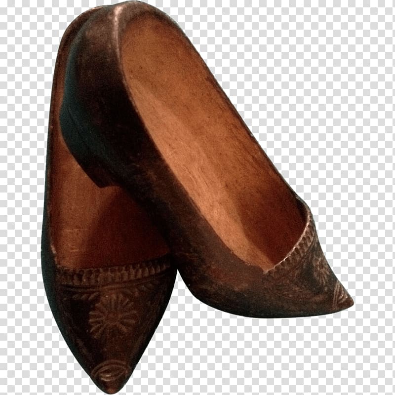 pair of brown shoes, Wooden Shoes Ladies transparent background PNG clipart
