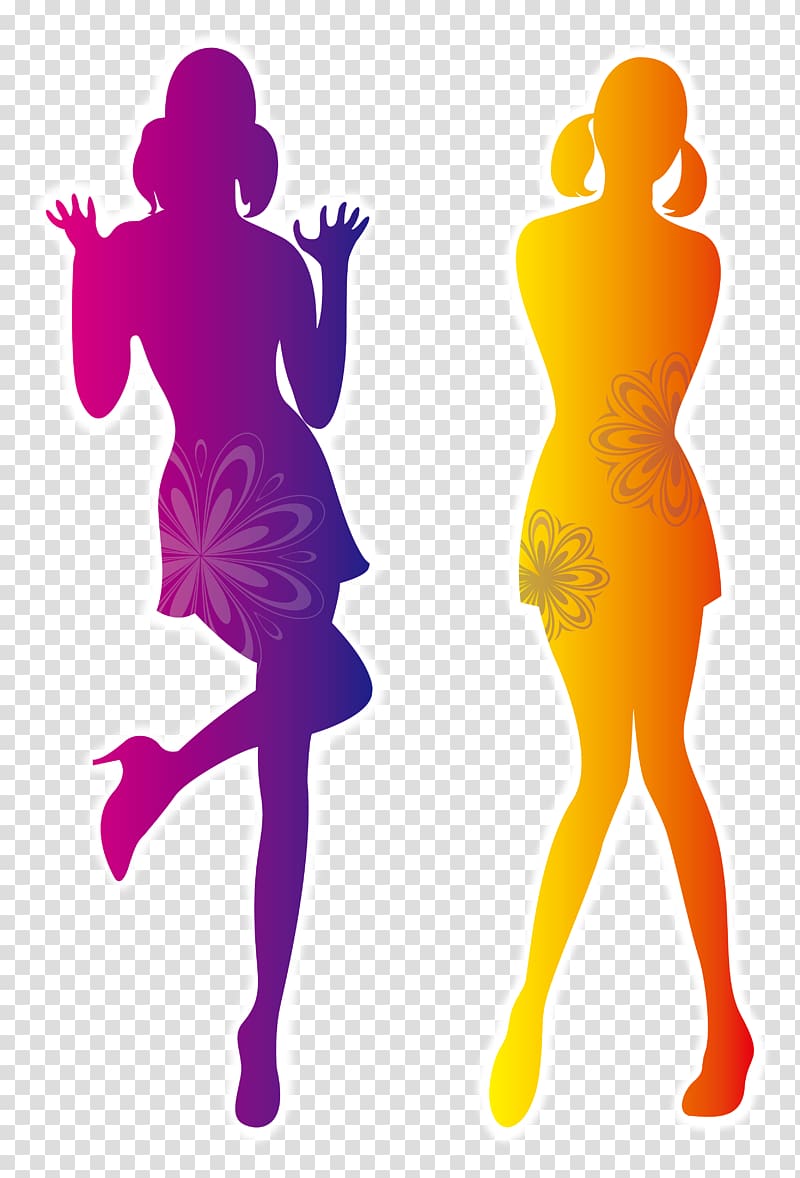 Fashion Silhouette Illustration, Beautiful women wearing high heels transparent background PNG clipart