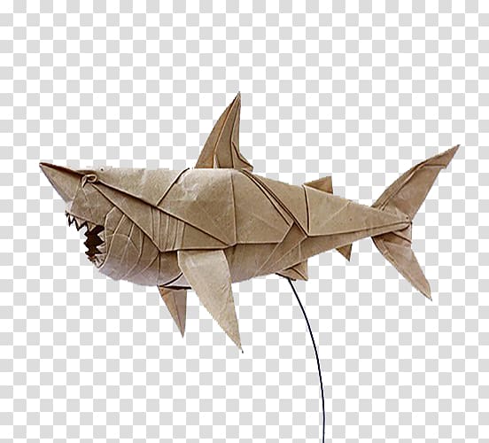Great white shark Paper INCREDIBLE ORIGAMI, White white origami shark transparent background PNG clipart