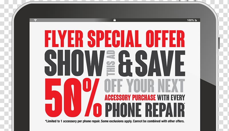 iPhone Coupon Flyer Promotion Computer repair technician, Promo Flyer transparent background PNG clipart