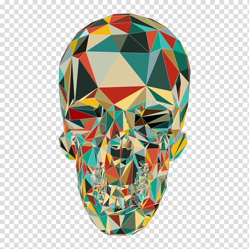 Skull Calavera T-shirt Polygon, Polygon skull pattern transparent background PNG clipart