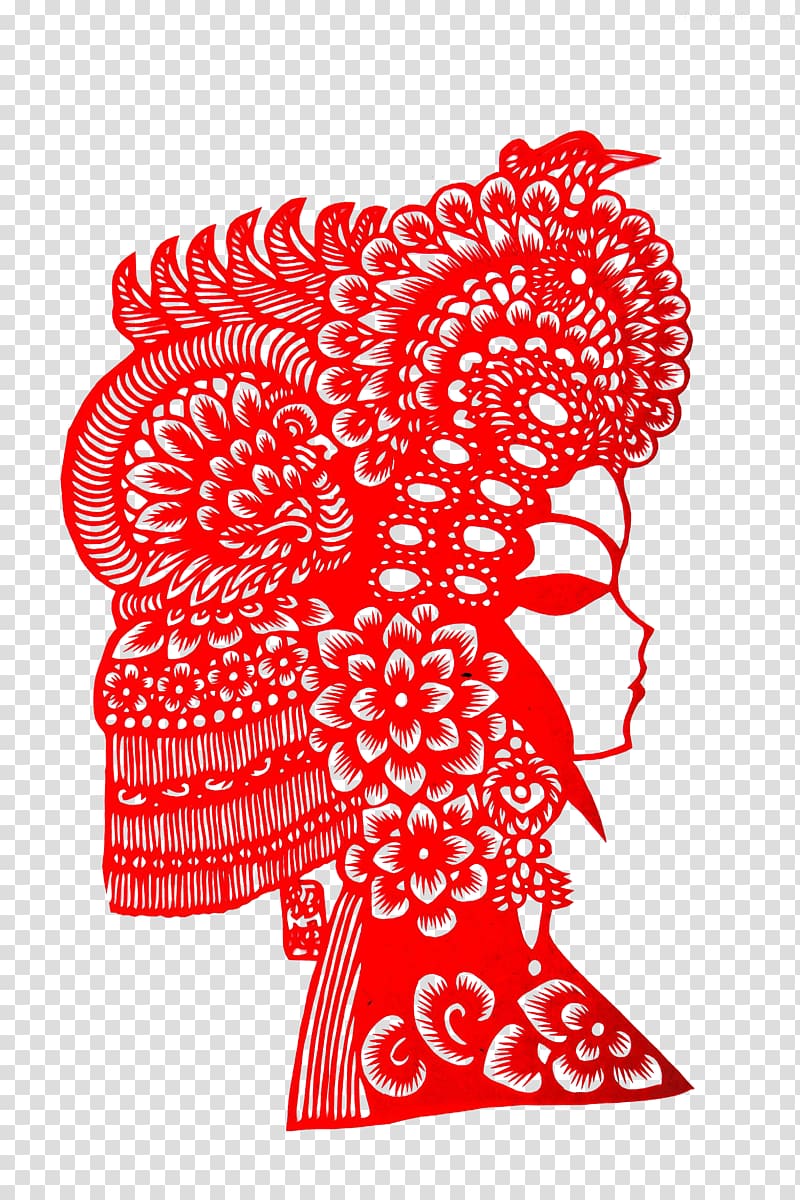 girl wearing a crown of paper-cut transparent background PNG clipart