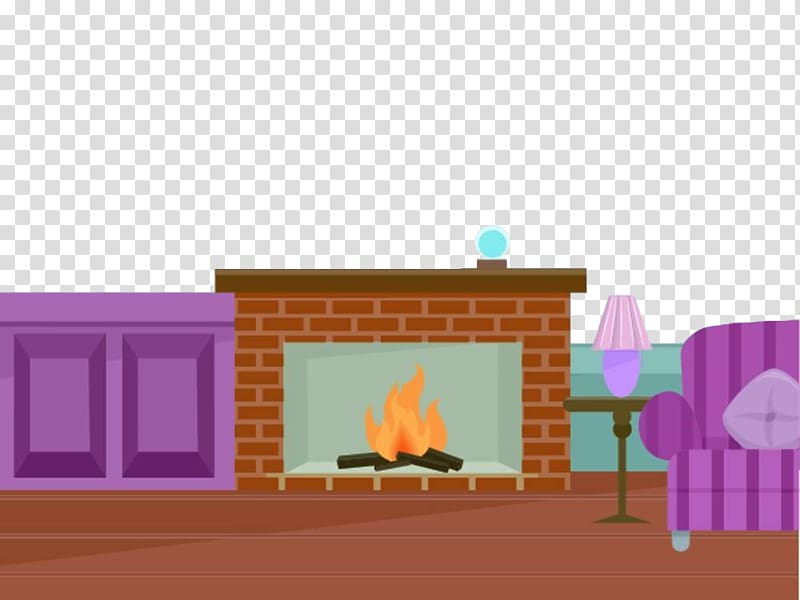 Fireplace Drawing Living room , Hand painted flat fireplace transparent background PNG clipart