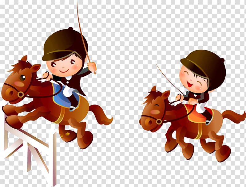 Children\'s Games Animation Cartoon, horse riding transparent background PNG clipart