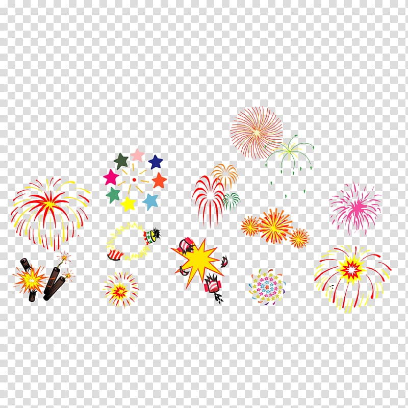 Firecracker Fireworks Chinese New Year Lion dance, New Year fireworks material transparent background PNG clipart