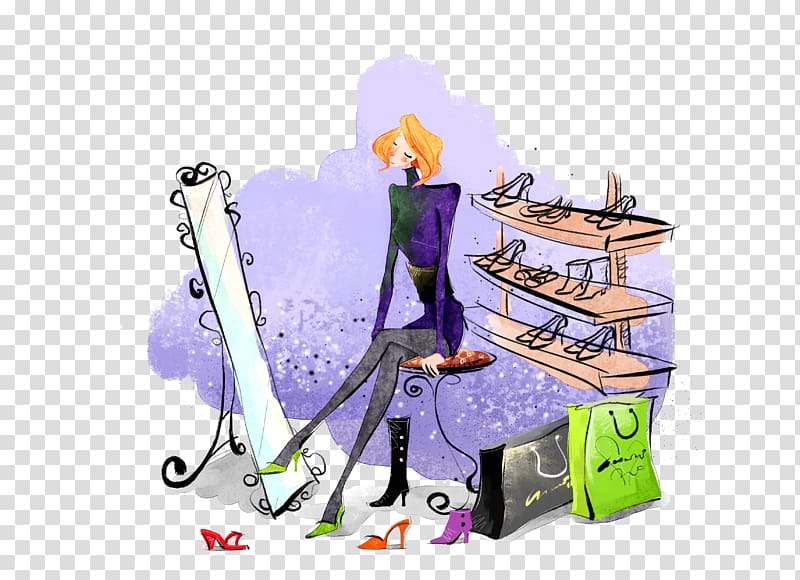 Shoe Sneakers High-heeled footwear Designer Shopping, Shopping for women transparent background PNG clipart