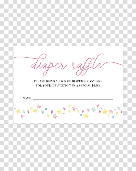 Diaper Baby shower Infant Raffle Game, raffle ticket transparent background PNG clipart