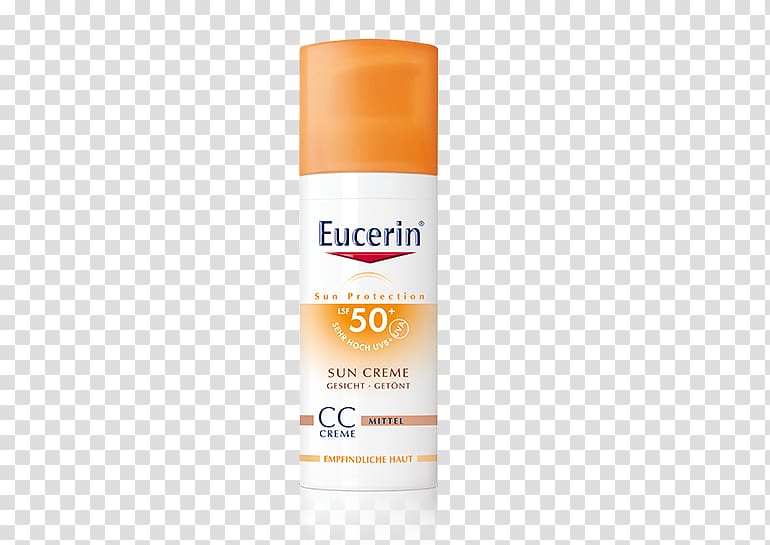 Sunscreen Lotion Eucerin Factor de protección solar CC cream, eucerin sun spray lsf 50 transparent background PNG clipart