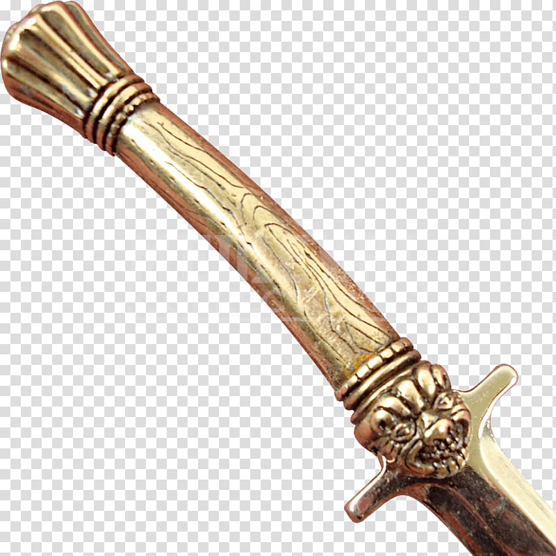 Sabre Dagger, gold sword transparent background PNG clipart