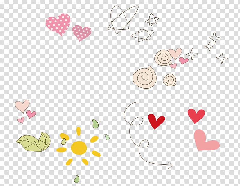 stars and hearts illustration, Drawing Euclidean , Hand-drawn cartoon elements transparent background PNG clipart