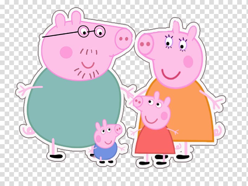 Mummy Pig Animated cartoon , daddy pig transparent background PNG clipart