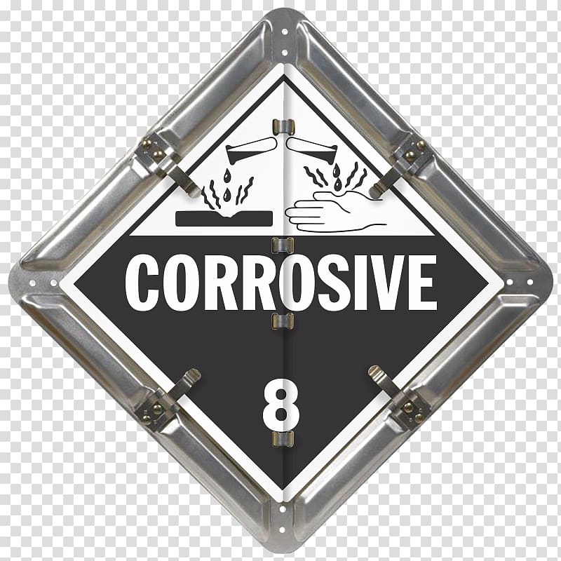 HAZMAT Class 8 Corrosive substances Dangerous goods UN number Placard Sticker, placard transparent background PNG clipart