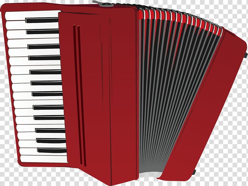 Accordion music genres Musical instrument Piano, painted red accordion transparent background PNG clipart