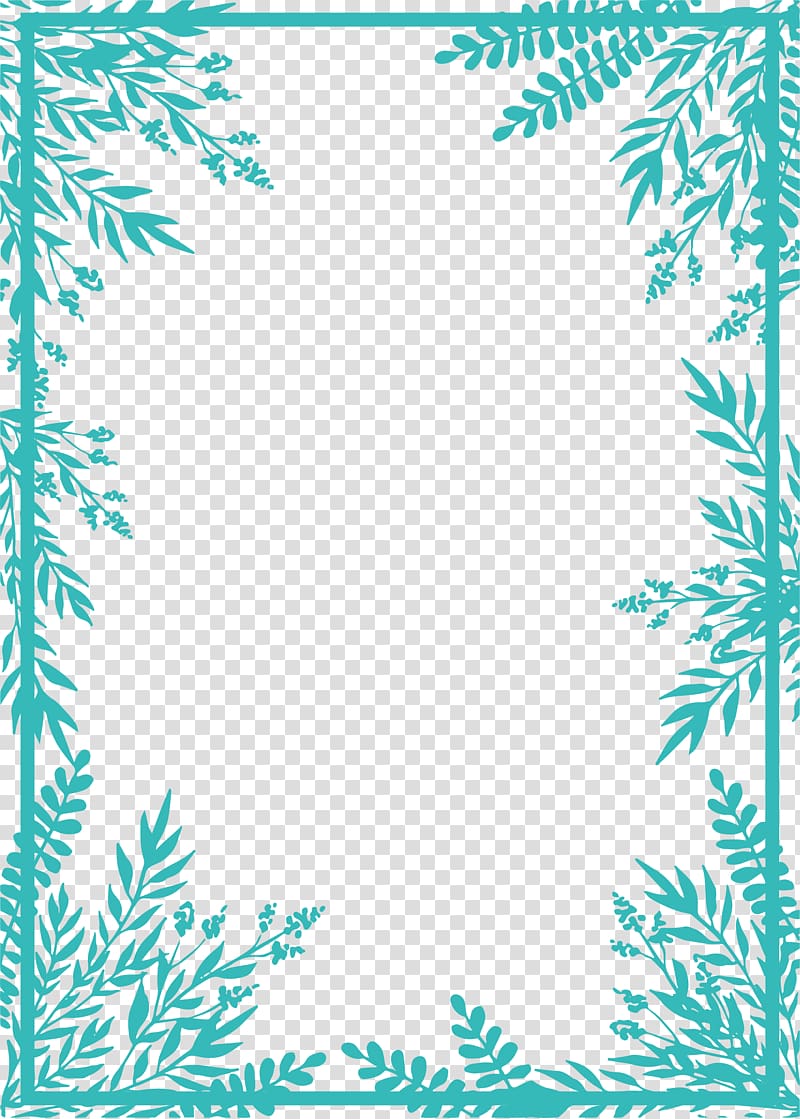green leafed plant-themed cover , Small fresh green branches border transparent background PNG clipart