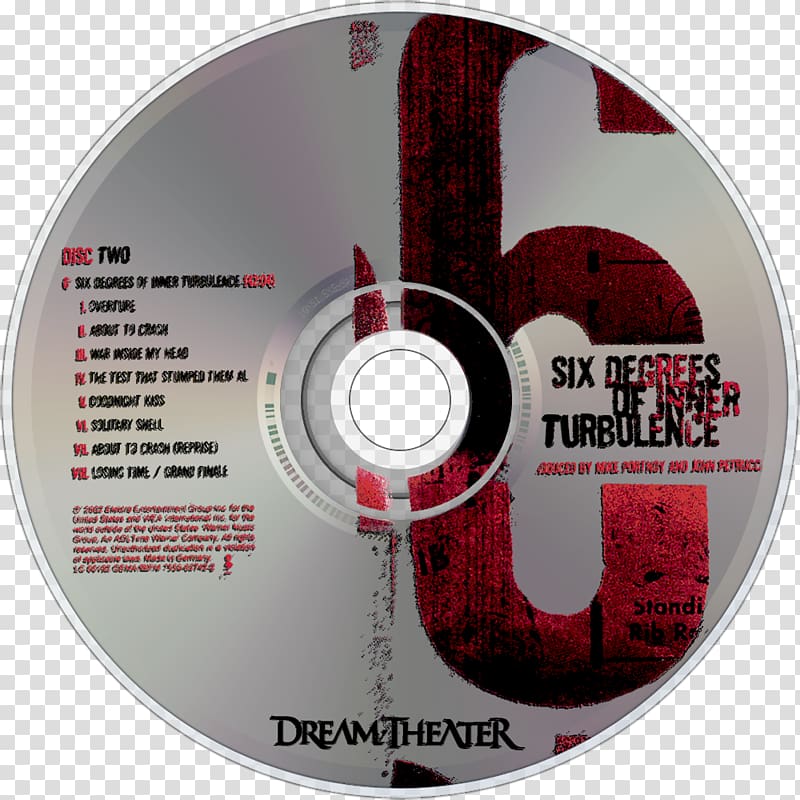 Compact disc Six Degrees of Inner Turbulence Dream Theater Album Music, Turbulence transparent background PNG clipart