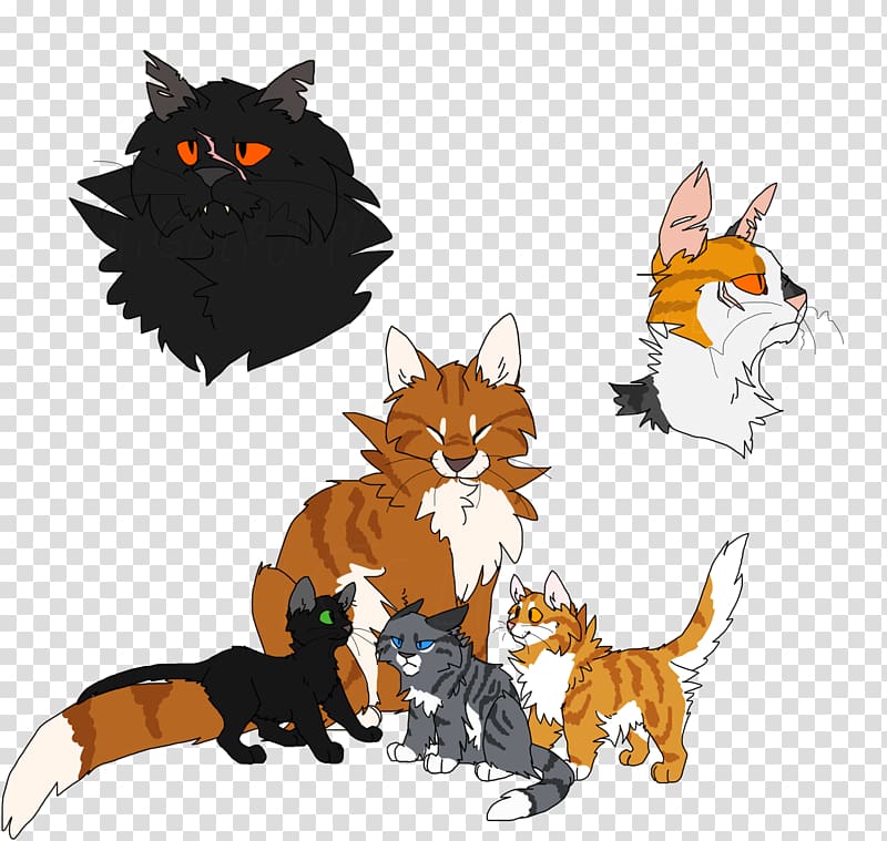 Whiskers Warriors Jayfeather Leafpool Squirrelflight, others transparent background PNG clipart