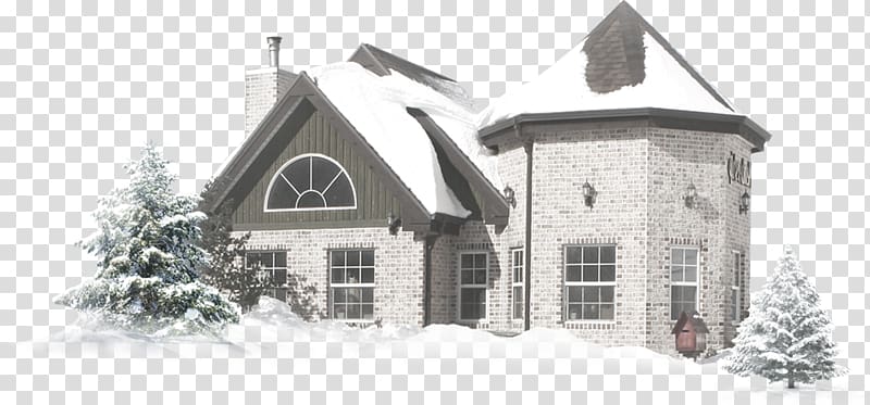 Daxue Winter Snow, Winter snow house transparent background PNG clipart