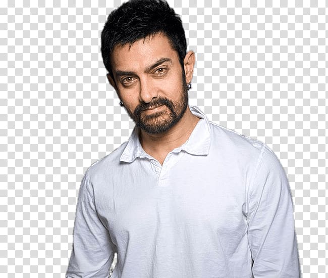 men's white dress shirt, Aamir Khan With Beard transparent background PNG clipart