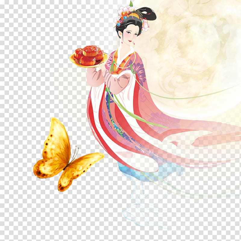 Mooncake Mid-Autumn Festival Chang\'e, Mid creative transparent background PNG clipart