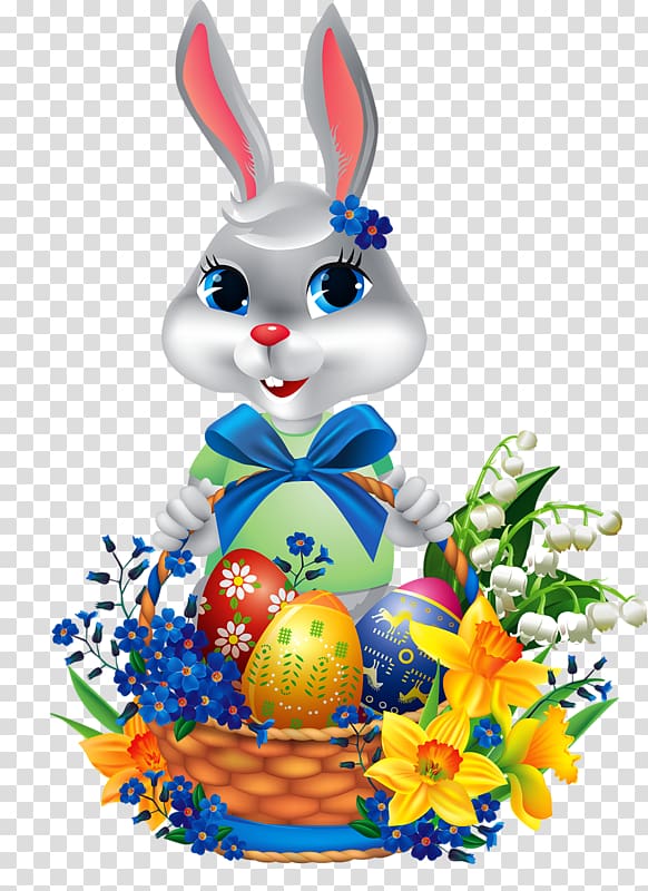 Easter Bunny Basket Easter egg , Baskets, rabbit transparent background PNG clipart