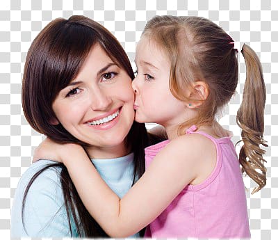 Mother Kiss Child Daughter Love, kiss transparent background PNG clipart
