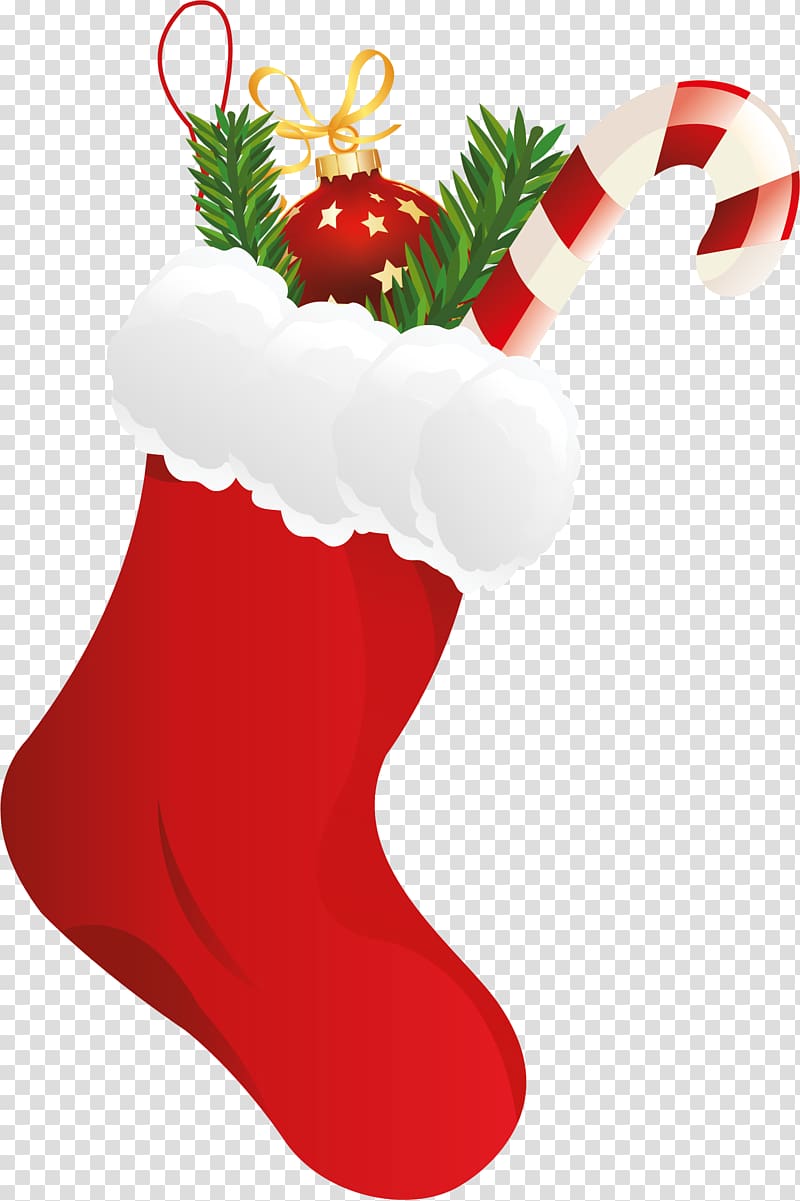 Christmas ings Sock , Happy New Year transparent background PNG clipart