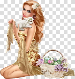 Easter Woman Illustration , Wonder transparent background PNG clipart thumbnail