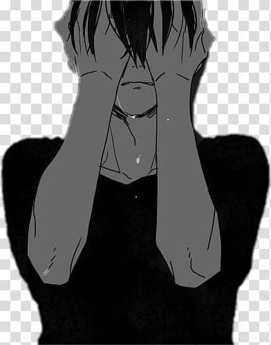Download Animation Anime Boy Crying On Wall Wallpaper | Wallpapers.com