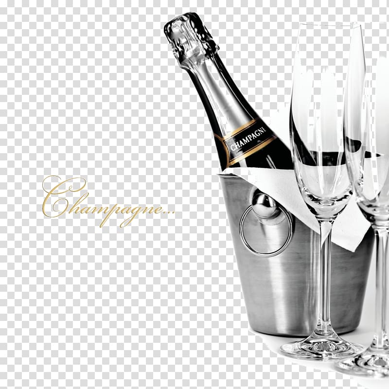 champagne bottle inside bucket and two glasses, Champagne Cocktail Champagne Cocktail Sparkling wine Beer, Bottle vintage transparent background PNG clipart