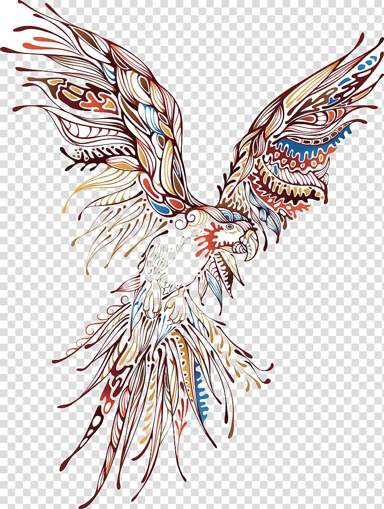 Animal Abstract art Drawing , Cartoon Parrot Design transparent background PNG clipart