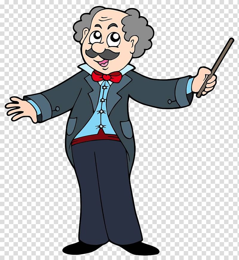 hand-painted cartoon conductor transparent background PNG clipart