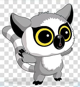 gray and white ringtail lemur illustration, Lemmee transparent background PNG clipart